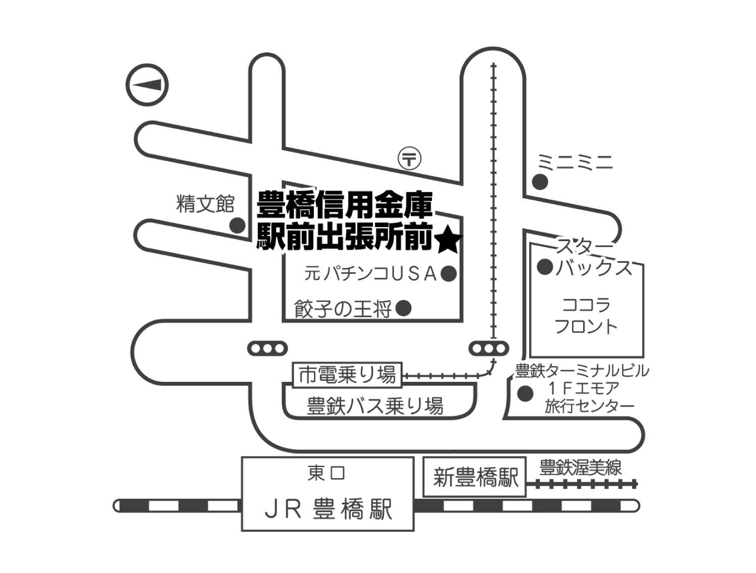 豊橋駅前バス乗り場マップ